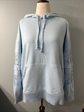 AS Revival Lace Sleeve Oversized Hoodie NWT Blue Boho French Terry Medium